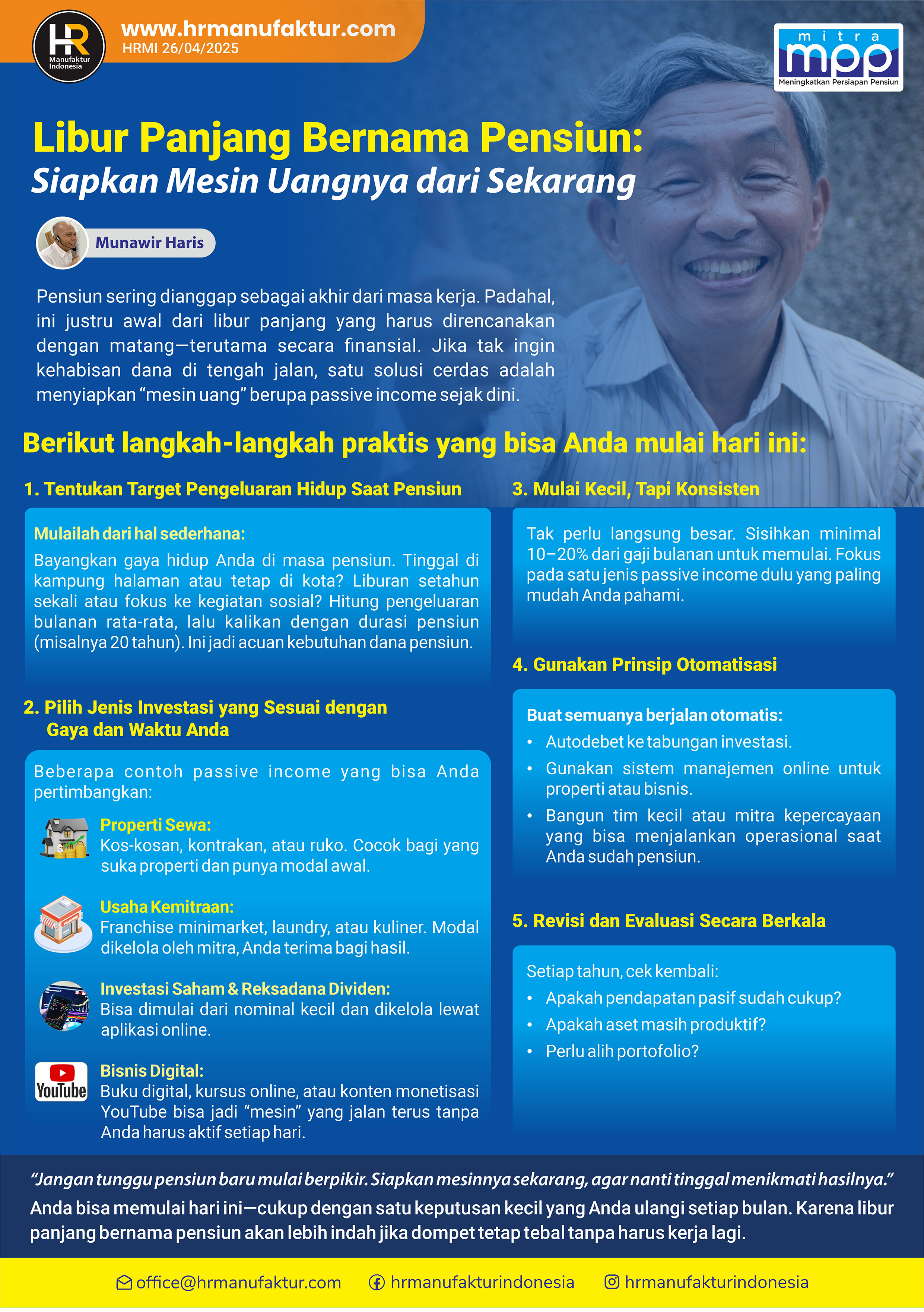 108 Libur Panjang Bernama Pensiun, Siapkan Mesin Uangnya dari Sekarang