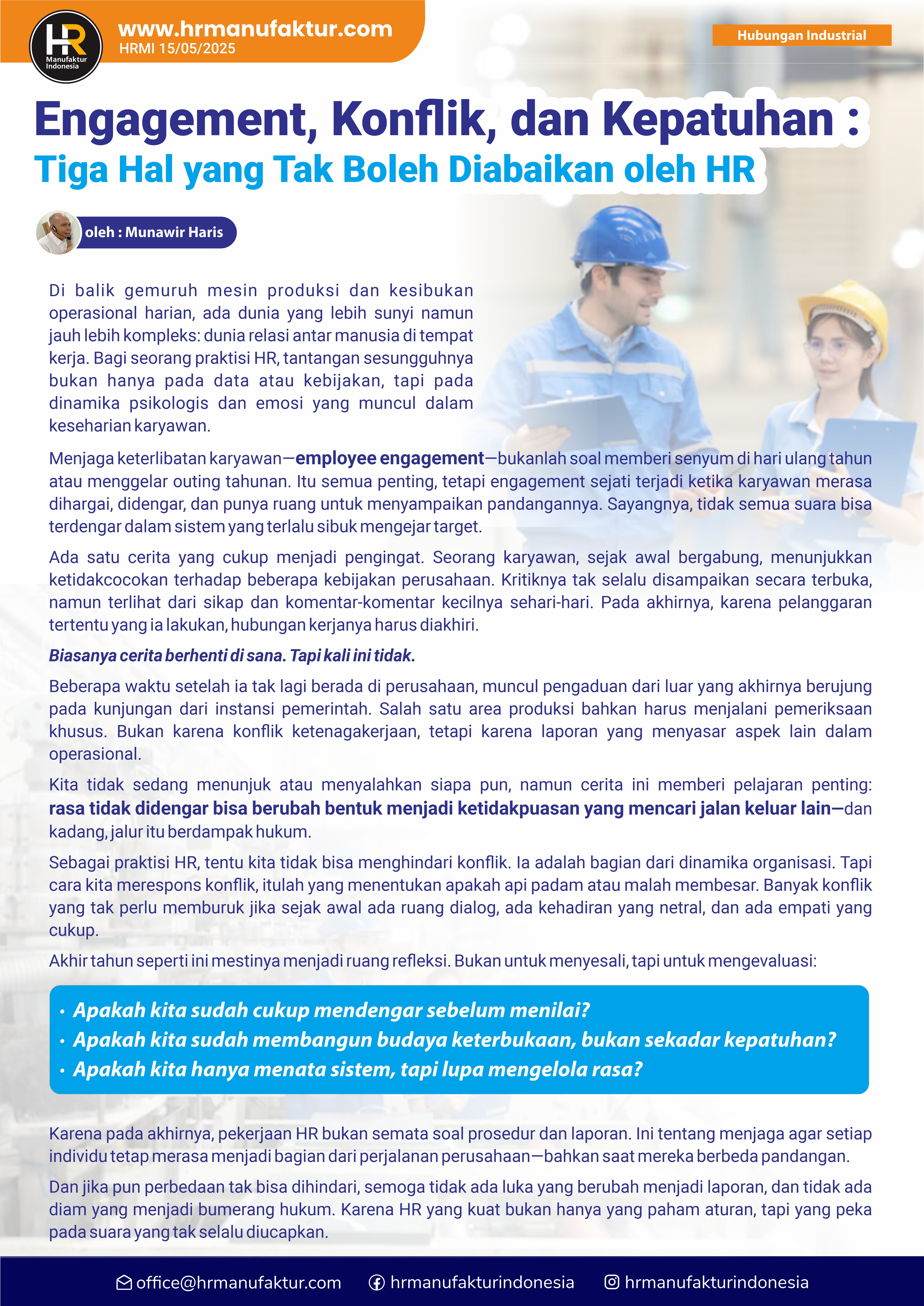 111 Engagement, Konflik, dan Kepatuhan