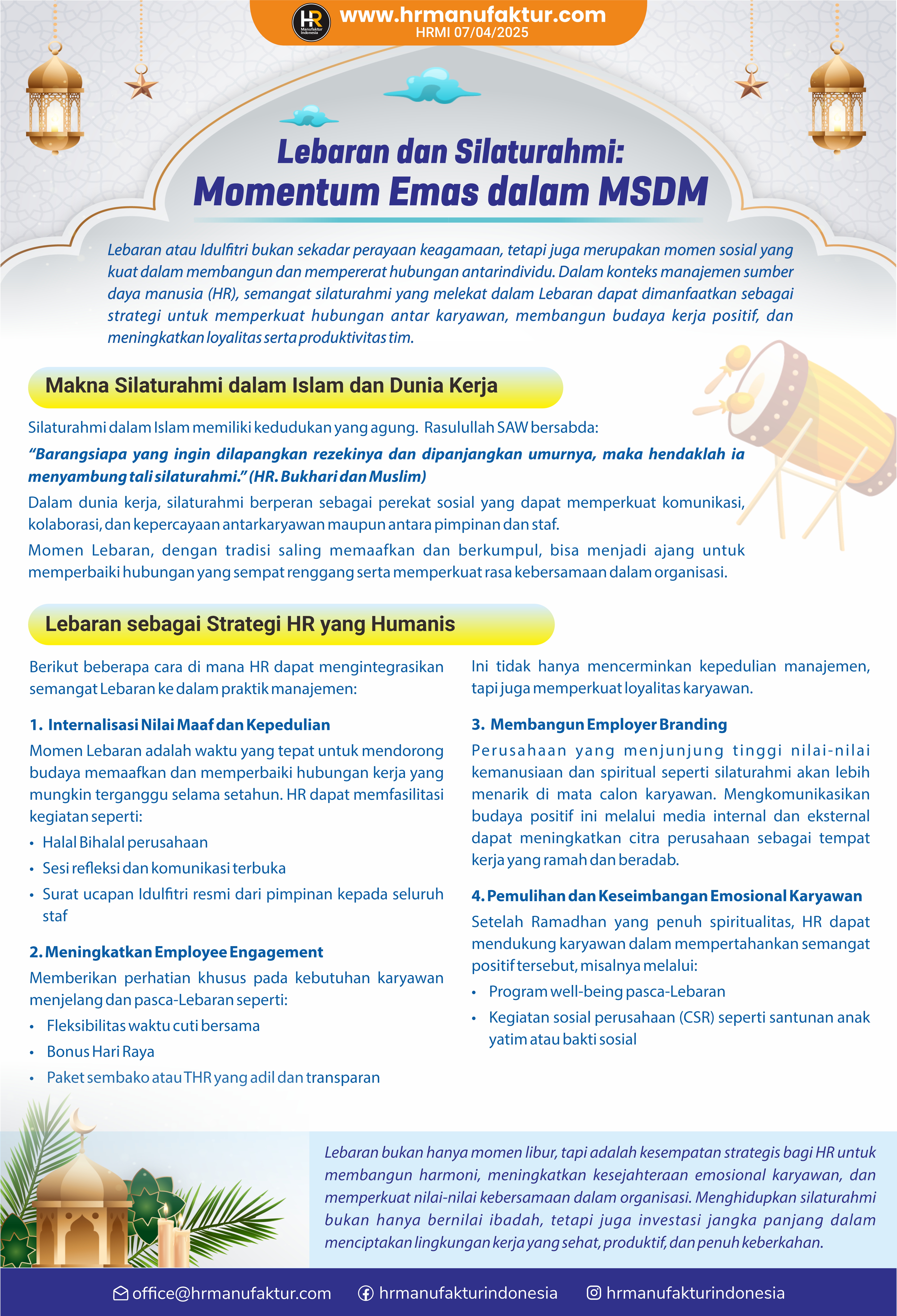 98 Lebaran dan Silaturrahmi, Momentum Emas dalam MSDM